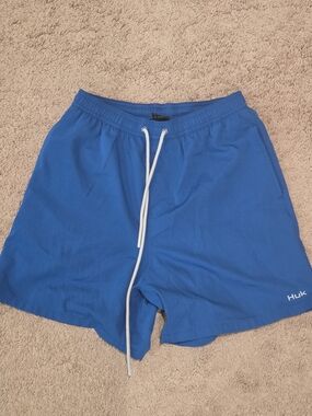 Huk Men's Royal Blue Swim Trunks with White Drawstring